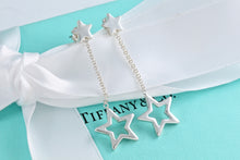 Load image into Gallery viewer, Tiffany &amp; Co. Silver Star Dangle Lariat Earrings
