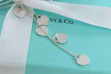 Load image into Gallery viewer, Please Return To Tiffany &amp; Co. Dangling Silver Hearts 5 Drop Necklace
