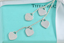 Load image into Gallery viewer, Please Return To Tiffany &amp; Co. Dangling Silver Hearts 5 Drop Necklace
