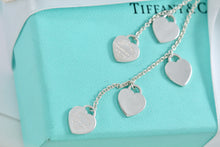 Load image into Gallery viewer, Please Return To Tiffany &amp; Co. Dangling Silver Hearts 5 Drop Necklace
