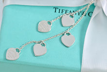 Load image into Gallery viewer, Please Return To Tiffany &amp; Co. Dangling Silver Hearts 5 Drop Necklace
