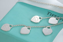 Load image into Gallery viewer, Please Return To Tiffany &amp; Co. Dangling Silver Hearts 5 Drop Necklace
