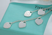 Load image into Gallery viewer, Please Return To Tiffany &amp; Co. Dangling Silver Hearts 5 Drop Necklace
