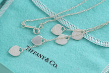 Load image into Gallery viewer, Please Return To Tiffany &amp; Co. Dangling Silver Hearts 5 Drop Necklace
