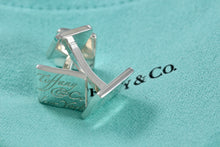 Load image into Gallery viewer, Tiffany &amp; Co. Mens Silver Notes Wavy Square Cufflinks
