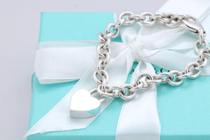 Tiffany & Co. Silver Plain Heart Padlock Bracelet
