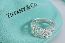 Load image into Gallery viewer, Tiffany &amp; Co. Paloma Picasso Silver Triple Loving Heart Band Ring Ring
