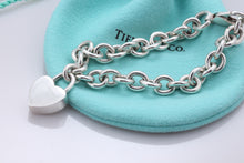 Load image into Gallery viewer, Tiffany &amp; Co. Silver Plain Heart Padlock Bracelet
