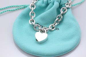 Tiffany & Co. Silver Plain Heart Padlock Bracelet