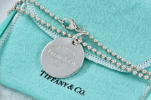 Load image into Gallery viewer, Return To Tiffany &amp; Co. Silver Round Pendant Beaded Chain Necklace
