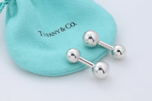 Load image into Gallery viewer, Tiffany &amp; Co. Mens Silver Barbell Ball Cufflinks
