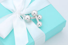 Load image into Gallery viewer, Tiffany &amp; Co. Mens Silver Barbell Ball Cufflinks
