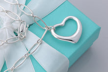 Load image into Gallery viewer, Tiffany &amp; Co. Elsa Peretti Large Open Heart 27mm Pendant Link Necklace
