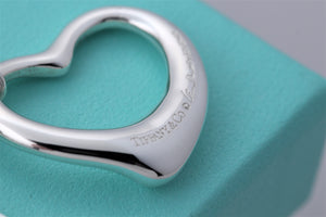 Tiffany & Co. Elsa Peretti Large Open Heart 27mm Pendant Link Necklace