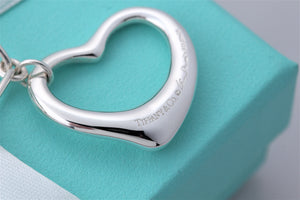 Tiffany & Co. Elsa Peretti Large Open Heart 27mm Pendant Link Necklace