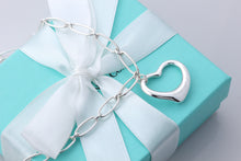 Load image into Gallery viewer, Tiffany &amp; Co. Elsa Peretti Large Open Heart 27mm Pendant Link Necklace
