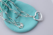Load image into Gallery viewer, Tiffany &amp; Co. Elsa Peretti Large Open Heart 27mm Pendant Link Necklace
