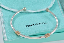 Load image into Gallery viewer, Tiffany &amp; Co. 14K Gold &amp; Silver Coil Cuff Bangle Bracelet Vintage
