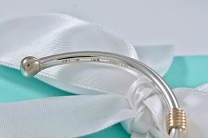 Tiffany & Co. 14K Gold & Silver Coil Cuff Bangle Bracelet Vintage