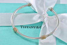 Load image into Gallery viewer, Tiffany &amp; Co. 14K Gold &amp; Silver Coil Cuff Bangle Bracelet Vintage
