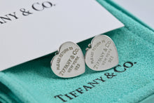 Load image into Gallery viewer, Return To Tiffany &amp; Co. Silver Heart Stud Earrings Medium 1/2&quot;
