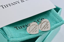 Load image into Gallery viewer, Return To Tiffany &amp; Co. Silver Heart Stud Earrings Medium 1/2&quot;
