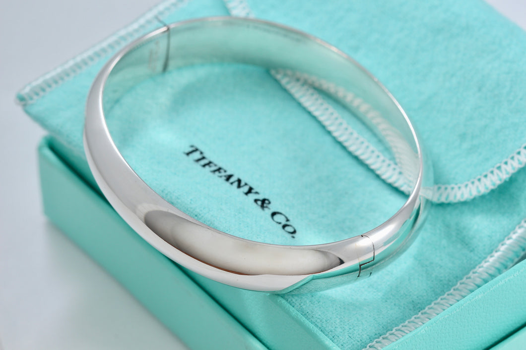 Tiffany & Co. Silver Germany Wide Oval Bangle Bracelet