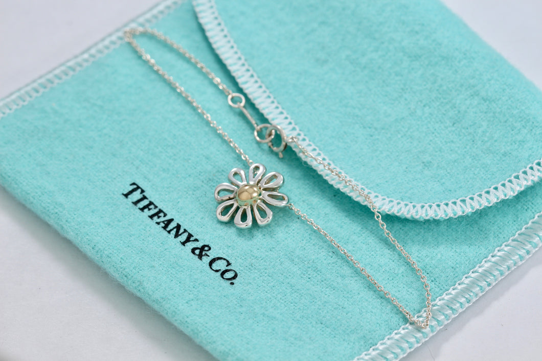 Tiffany & Co. Paloma Picasso 18Kt. Gold & Silver Daisy Flower Bracelet