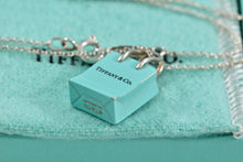 Load image into Gallery viewer, Tiffany &amp; Co. Silver Blue Enamel &quot;Shopping Bag&quot; Charm Pendant 16&quot; Necklace
