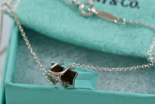 Load image into Gallery viewer, Tiffany &amp; Co. Silver Blue Enamel &quot;Shopping Bag&quot; Charm Pendant 16&quot; Necklace
