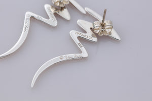 Tiffany & Co. Paloma Picasso Silver Scribble Zig Zag Earrings