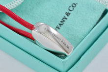 Load image into Gallery viewer, Tiffany &amp; Co. Silver Heart Red Rubber Key Ring Keychain
