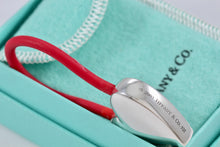 Load image into Gallery viewer, Tiffany &amp; Co. Silver Heart Red Rubber Key Ring Keychain
