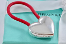 Load image into Gallery viewer, Tiffany &amp; Co. Silver Heart Red Rubber Key Ring Keychain
