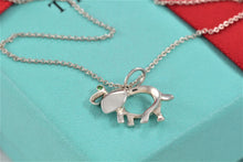 Load image into Gallery viewer, Tiffany &amp; Co. Nature Silver &quot;Save The Wildlife&quot; Tsvorite Stone Elephant Charm Necklace
