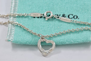 Tiffany & Co. Elsa Peretti Silver Small Open Heart Chain Bracelet