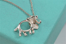 Load image into Gallery viewer, Tiffany &amp; Co. Nature Silver &quot;Save The Wildlife&quot; Tsvorite Stone Elephant Charm Necklace
