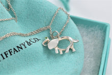 Load image into Gallery viewer, Tiffany &amp; Co. Nature Silver &quot;Save The Wildlife&quot; Tsvorite Stone Elephant Charm Necklace
