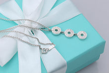 Load image into Gallery viewer, Tiffany &amp; Co. 1837 Silver Triple Circle Drop Dangle Pendants 16&quot; Necklace
