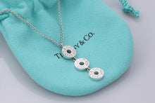 Load image into Gallery viewer, Tiffany &amp; Co. 1837 Silver Triple Circle Drop Dangle Pendants 16&quot; Necklace
