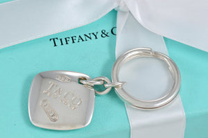 Tiffany & Co. 1837 Square Cushion Key Ring Keychain