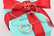 Load image into Gallery viewer, Tiffany &amp; Co. Elsa Peretti Silver Vintage Large 27mm Open Heart Pendant 18&quot; Necklace
