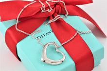 Load image into Gallery viewer, Tiffany &amp; Co. Elsa Peretti Silver Vintage Large 27mm Open Heart Pendant 18&quot; Necklace
