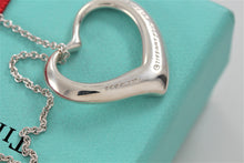 Load image into Gallery viewer, Tiffany &amp; Co. Elsa Peretti Silver Vintage Large 27mm Open Heart Pendant 18&quot; Necklace
