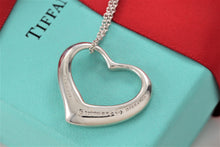 Load image into Gallery viewer, Tiffany &amp; Co. Elsa Peretti Silver Vintage Large 27mm Open Heart Pendant 18&quot; Necklace
