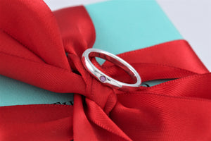 Tiffany & Co. Elsa Peretti Silver Pink Sapphire Stacking Band Ring