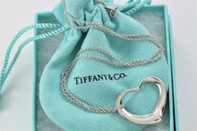 Load image into Gallery viewer, Tiffany &amp; Co. Elsa Peretti Silver Vintage Large 27mm Open Heart Pendant 18&quot; Necklace
