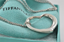 Load image into Gallery viewer, Tiffany &amp; Co. Elsa Peretti Silver Vintage Large 27mm Open Heart Pendant 18&quot; Necklace
