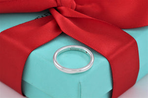 Tiffany & Co. Elsa Peretti Silver Pink Sapphire Stacking Band Ring