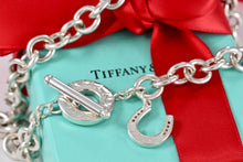 Load image into Gallery viewer, Tiffany &amp; Co. Silver Lucky Horseshoe Charm Pendant Toggle Heavy Link 16&quot; Necklace

